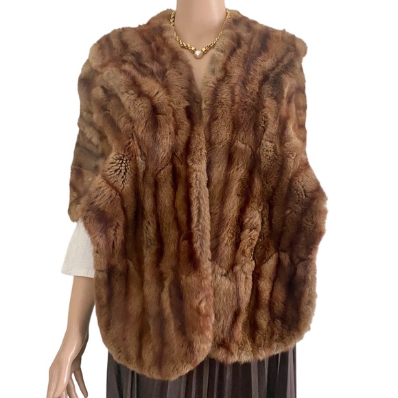 Brown Vintage Mink Stole - Picture 1 of 5